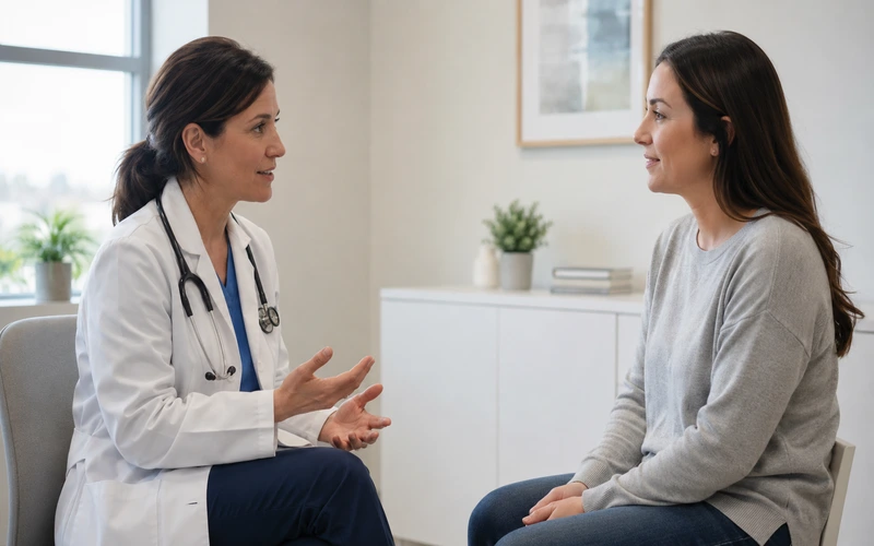 Consulta com dermatologista para diagnóstico de hiperidrose