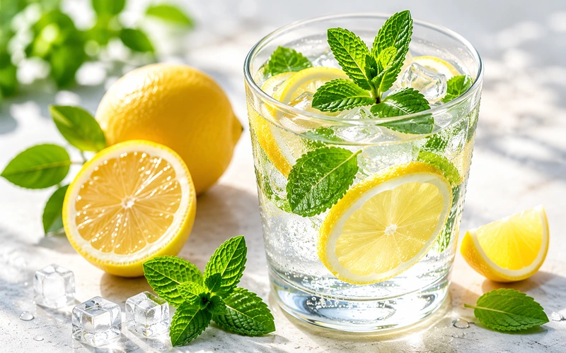 Água com limão e hortelã, alimentos que ajudam a reduzir o odor corporal